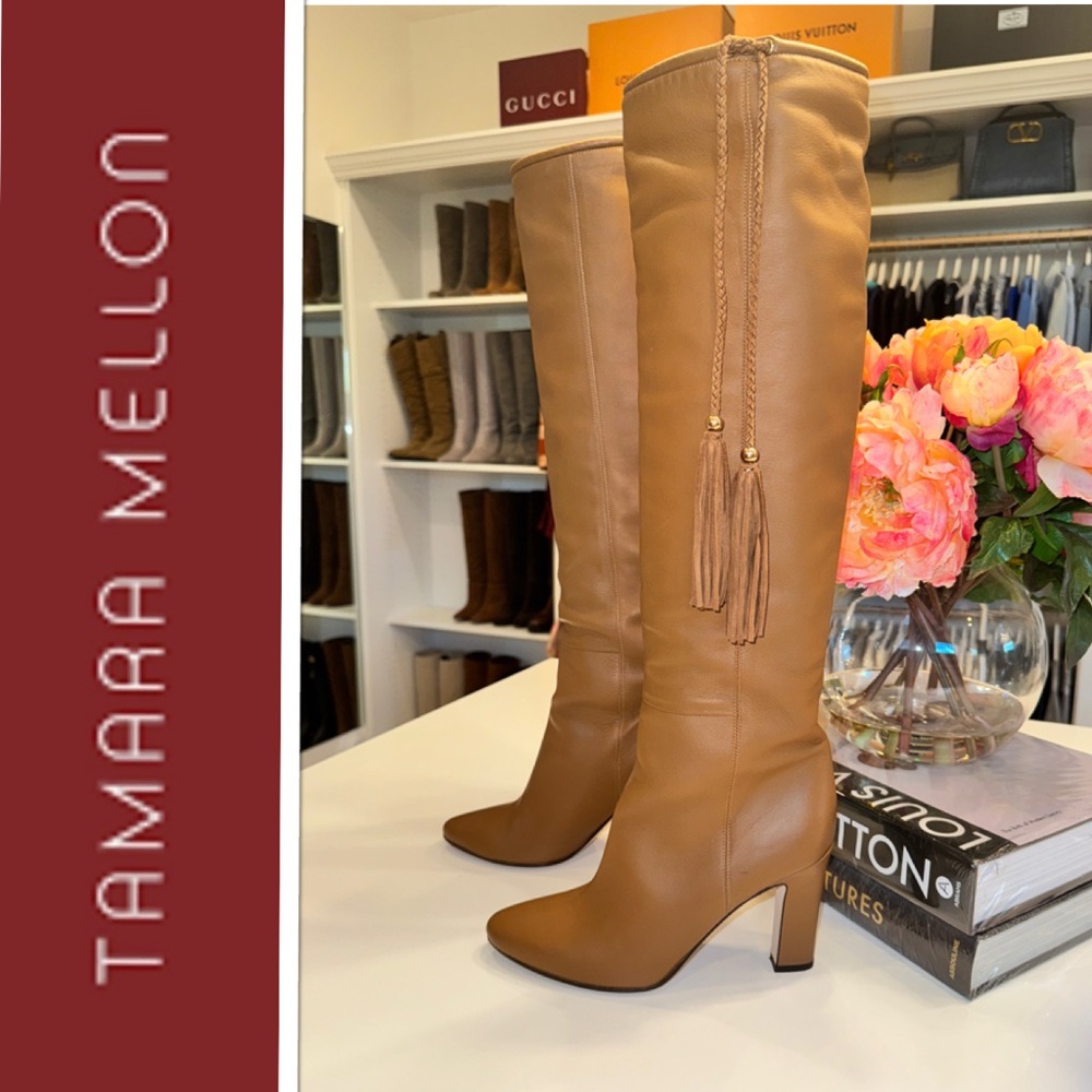 Tamara Mellon cinch tassel accent boots - Picture 2 of 8